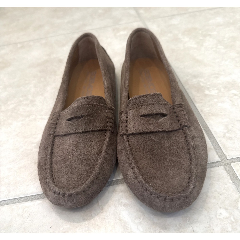 Boemos Mens Suede Driving Loafers Sz 7 Made in Italy Brown Penny Moccasins